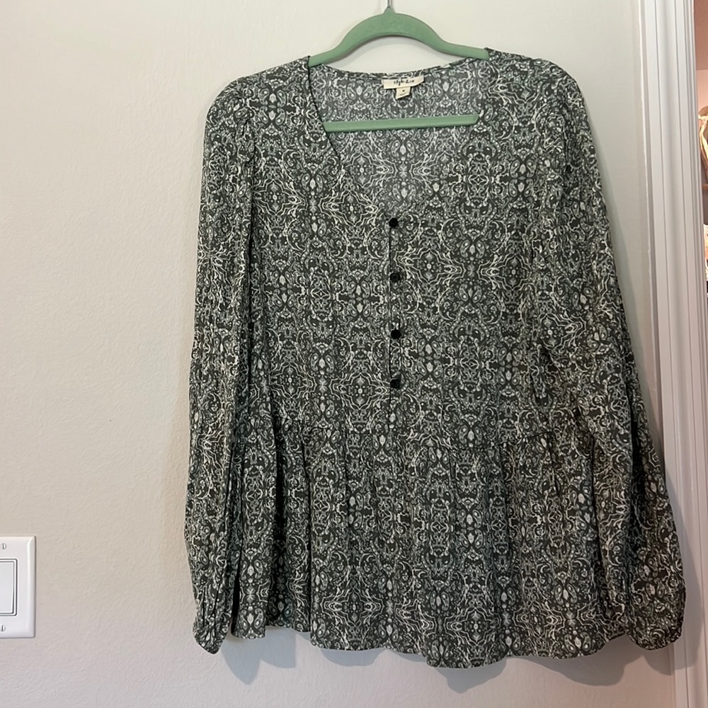 Flowy olive green shirt